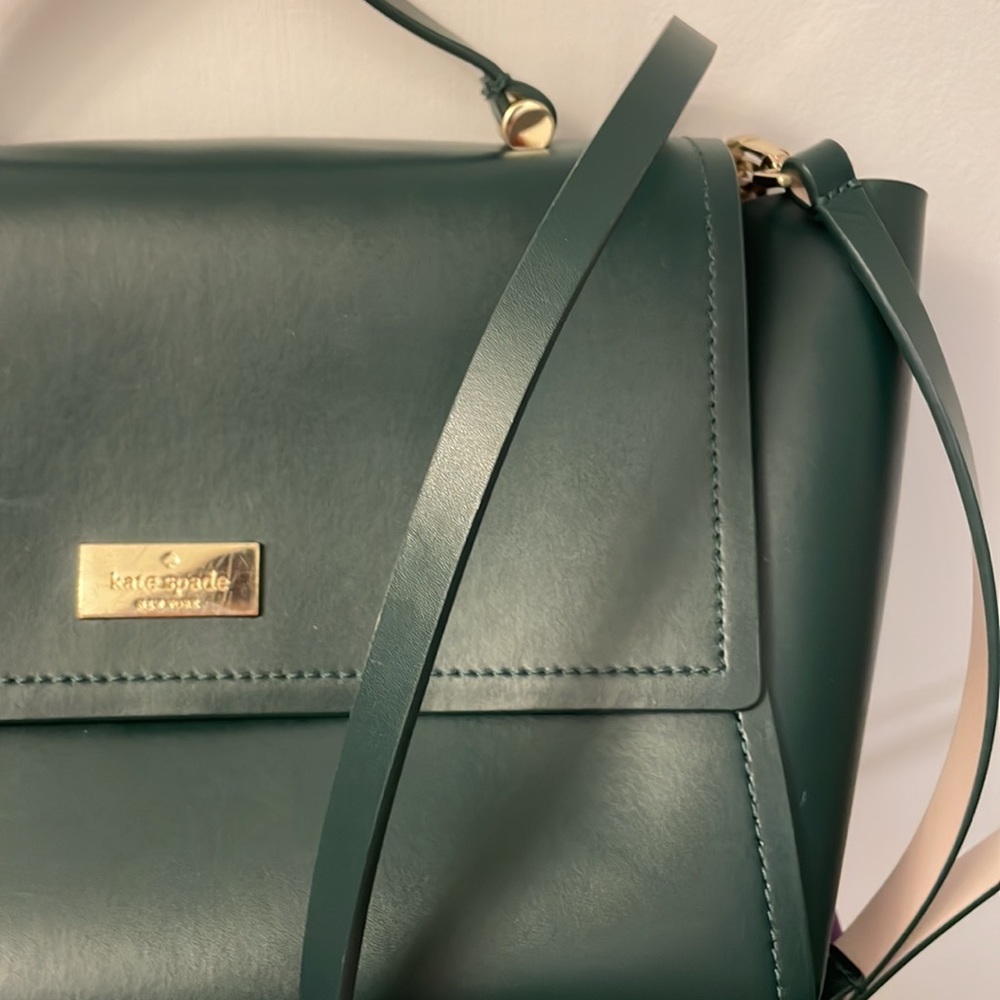 KATE SPADE forest green leather satchel - Picture 2 of 9